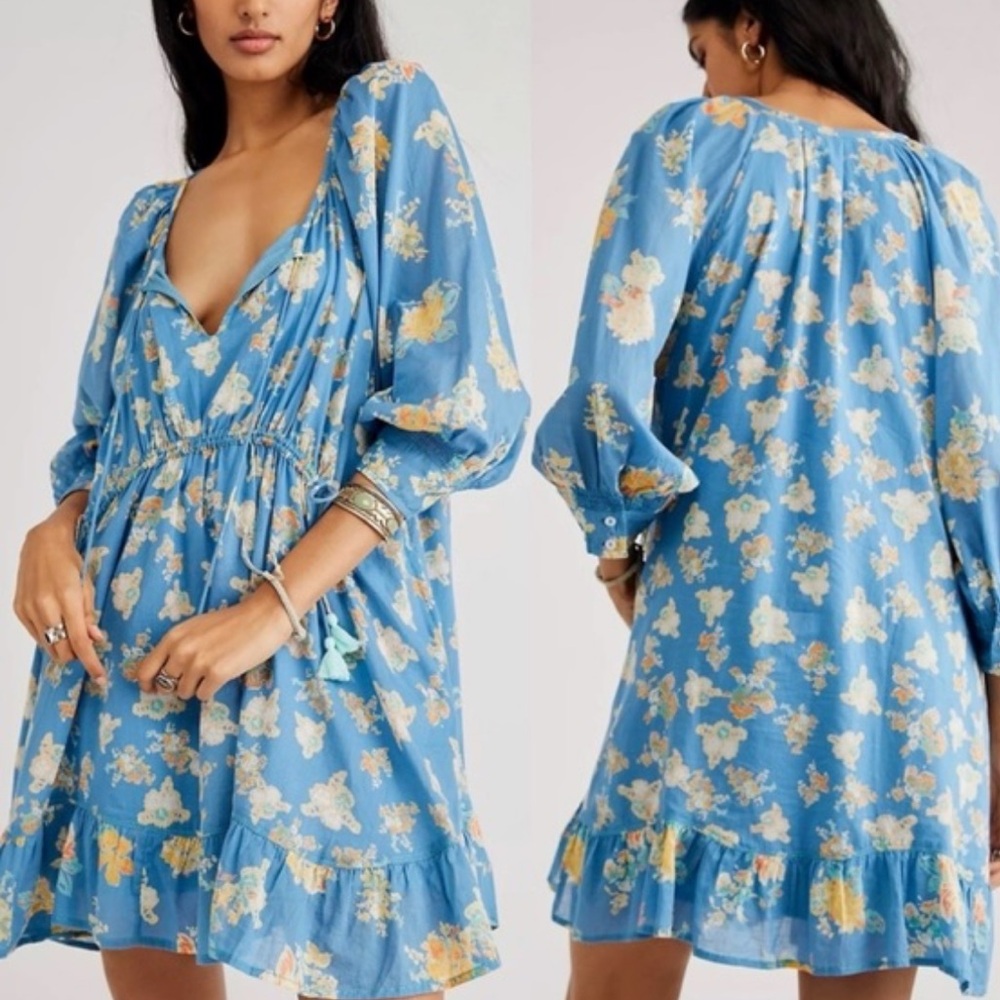 Free People Camella Floral Mini
Dress Blue #H01